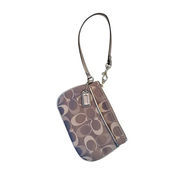 NEW Coach Signature C Small Silver Wristlet F45659 Silver/Grey White NWOT - Picture 3 of 5